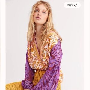 Free people - cruisin together printed top size XS